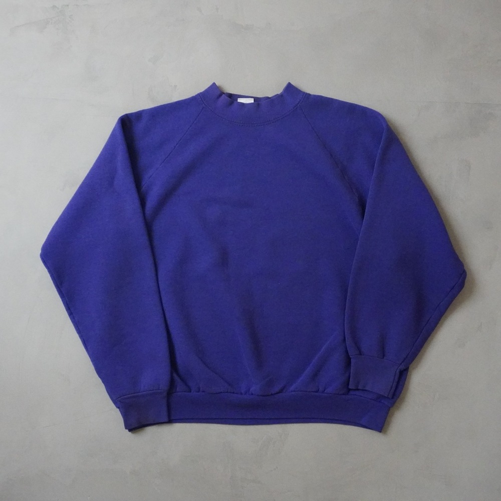 Vintage Fruit of the Loom Sweatshirt Large Ladies 90s Purple Raglan USA Made